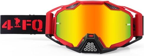 Motocross & Mountain Bike Goggles - MX MTB Racing Protective Eyewear, ATV Dirt Bike Gear for Men & Women, UV400 Protection Dustproof Anti-Scratch Impact Resistant Lens - Anti-Slip Strap in Saudi Arabia