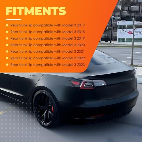 Spoiler Compatible with Model 3 2017-2023 Upgrade ABS Material Rear Spoiler Wing Rear Trunk Lip (Matte Black) in Saudi Arabia