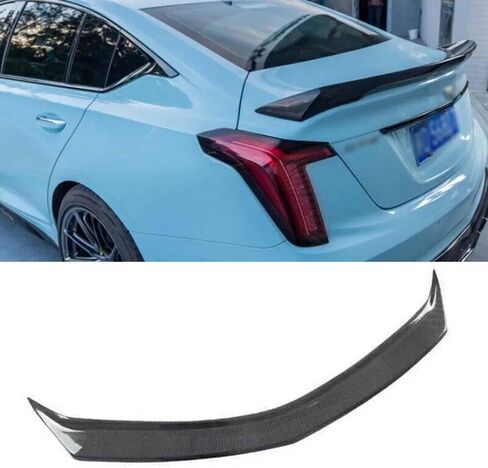 Rear Tail Spoiler Wing Trunk Lip Fits Cadillac CT5 CT5-V 2020-2026 Carbon ABS Fiber V Rear Trunk Spoiler Tail Wing in Saudi Arabia