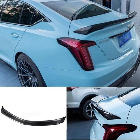 Rear Tail Spoiler Wing Trunk Lip Fits Cadillac CT5 CT5-V 2020-2026 Carbon ABS Fiber V Rear Trunk Spoiler Tail Wing in Saudi Arabia
