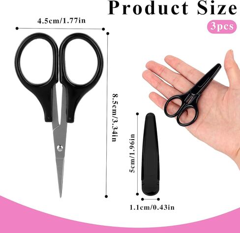 3Pcs Mini Detail CSmall Scissors All Purpose Craft Stainless Steel Scissors with Protective Cover Precision Straight Fine Tips Design for Scrapbooking Paper Cutting in Saudi Arabia