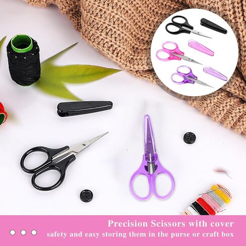3Pcs Mini Detail CSmall Scissors All Purpose Craft Stainless Steel Scissors with Protective Cover Precision Straight Fine Tips Design for Scrapbooking Paper Cutting in Saudi Arabia