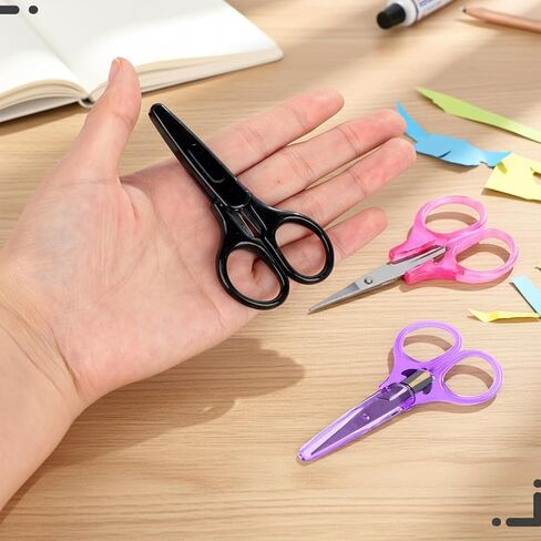 3Pcs Mini Detail CSmall Scissors All Purpose Craft Stainless Steel Scissors with Protective Cover Precision Straight Fine Tips Design for Scrapbooking Paper Cutting in Saudi Arabia