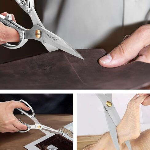 Premium Handle Utility All-Purpose Scissors - Multi-Purpose Stainless Steel Sharp Blades for Kitchen, Ribbon Cutting, and Household（silver） in Saudi Arabia