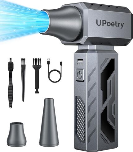 Compressed Air Duster, 130000RPM Electric Air Duster Brushless Motor with Stepless Speed Adjustable, Rechargeable Fast Charging Cordless Mini Air Blower for PC, Keyboard, Car, Home & Outdoor in Saudi Arabia