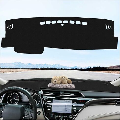 Dashboard Cover Mat for Toyota Camry 2018 2019 2020 2021 2022 2023 2024 Accessories Custom Fit for Dash Cover Polyester Silicone Protector（Black） in Saudi Arabia