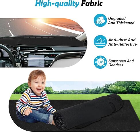 Dashboard Cover Mat for Toyota Camry 2018 2019 2020 2021 2022 2023 2024 Accessories Custom Fit for Dash Cover Polyester Silicone Protector（Black） in Saudi Arabia