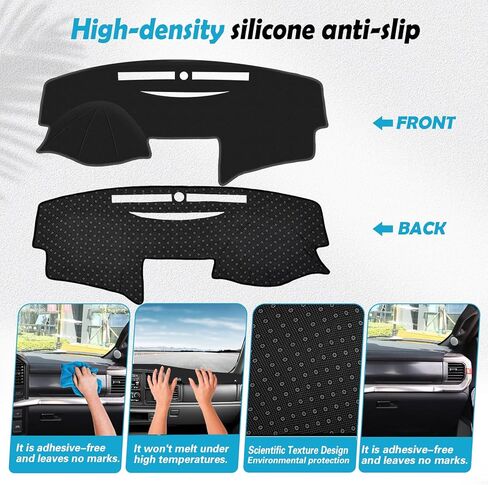 حصيرة غطاء لوحة القيادة لسيارة Toyota Camry 2018 2019 2020 2021 2022 2023 2024 ملحقات مخصصة مناسبة لغطاء لوحة القيادة واقي من السيليكون والبوليستر (أسود) in Kuwait