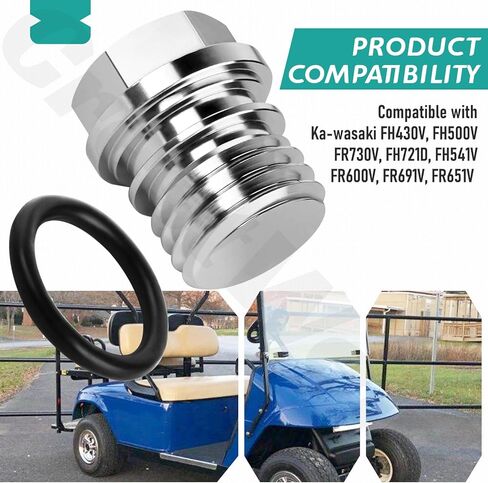 عبوتان 92066-0774 و603557 قابس تصريف زيت المحرك مع حلقة دائرية متوافقة مع عربات الجولف EZ GO 2008-Up TXT RXV، لمحركات Kawasaki FH430V FR600V FH721D - استبدل 670D2016 92066-7003 in Kuwait