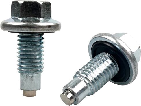 M12x1.75 Magnetic Oil Drain Plug (2PCS) - Durable Replacement Oil Pan Plug Compatible with Buick Chevrolet Ford Lincoln Cadillac in Saudi Arabia