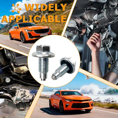 M12x1.75 Magnetic Oil Drain Plug (2PCS) - Durable Replacement Oil Pan Plug Compatible with Buick Chevrolet Ford Lincoln Cadillac in Saudi Arabia
