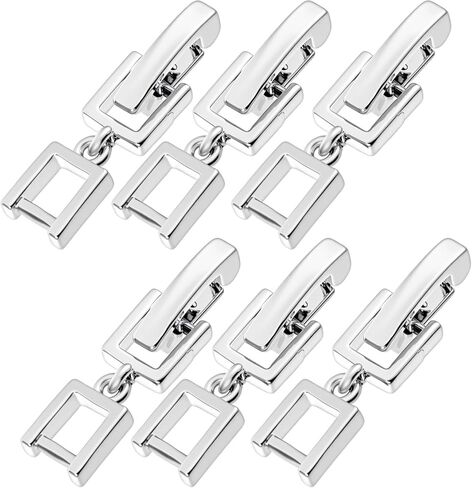 6 قطعة قلادة موسع فضية قابلة للطي فضية مجوهرات المشابك قلادة مكدس المشبك لتمديد سوار تمديد صنع المجوهرات الحرف اليدوية in Kuwait