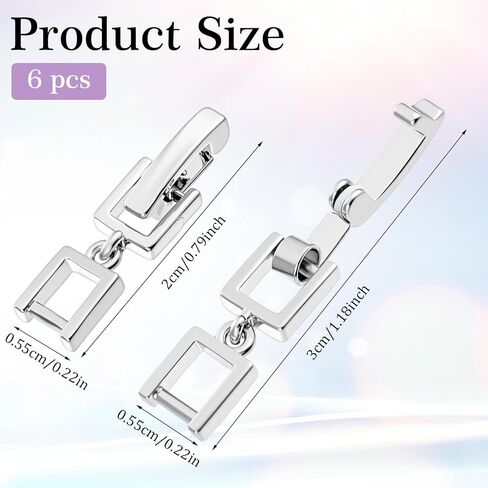 6 قطعة قلادة موسع فضية قابلة للطي فضية مجوهرات المشابك قلادة مكدس المشبك لتمديد سوار تمديد صنع المجوهرات الحرف اليدوية in Kuwait