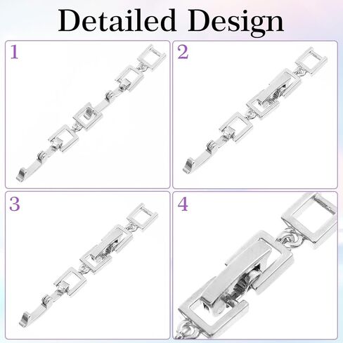6 قطعة قلادة موسع فضية قابلة للطي فضية مجوهرات المشابك قلادة مكدس المشبك لتمديد سوار تمديد صنع المجوهرات الحرف اليدوية in Kuwait
