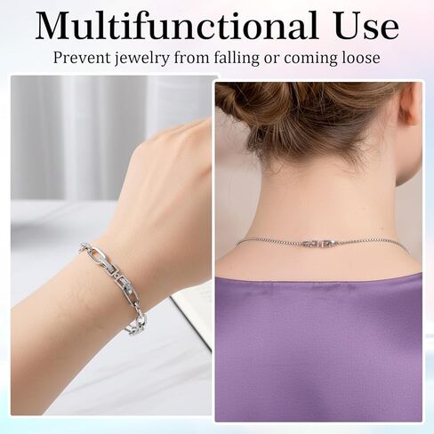 6 قطعة قلادة موسع فضية قابلة للطي فضية مجوهرات المشابك قلادة مكدس المشبك لتمديد سوار تمديد صنع المجوهرات الحرف اليدوية in Kuwait