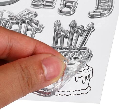 Transparent Silicone Stamps, 1 Pcs T2019 Happy Birthday Balloon Cake Clear Stamps for Card Making Decoration DIY Scrapbooking Embossing Album Decor Craft, Clear in Saudi Arabia