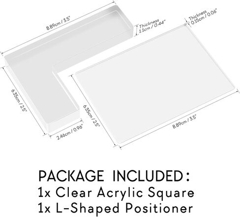 Stamp Positioner Kit 2pcs/Set Rubber Stamp Coloring Board Locating Clear Acrylic Pad Stamp Positioner Kit, Wood Stamp Positioning Tool, DIY Projects Arts Crafts Supplies Tools in Saudi Arabia