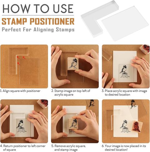 Stamp Positioner Kit 2pcs/Set Rubber Stamp Coloring Board Locating Clear Acrylic Pad Stamp Positioner Kit, Wood Stamp Positioning Tool, DIY Projects Arts Crafts Supplies Tools in Saudi Arabia