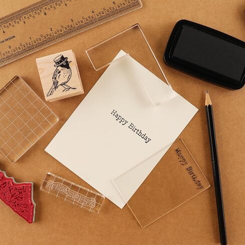 Stamp Positioner Kit 2pcs/Set Rubber Stamp Coloring Board Locating Clear Acrylic Pad Stamp Positioner Kit, Wood Stamp Positioning Tool, DIY Projects Arts Crafts Supplies Tools in Saudi Arabia