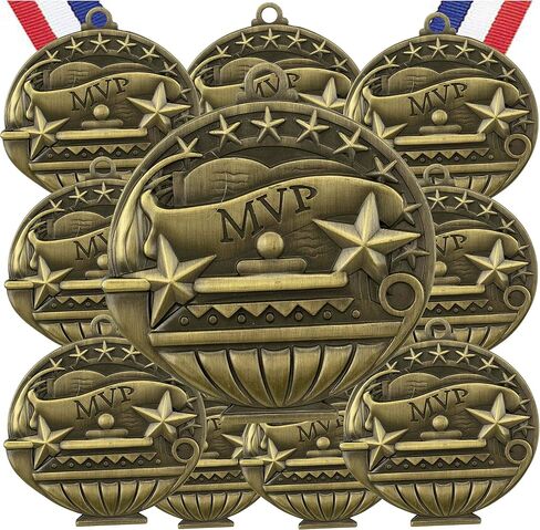 10 Pack Social Studies Gold Medals Trophy Award with Neck Ribbons APMG-778 in Saudi Arabia