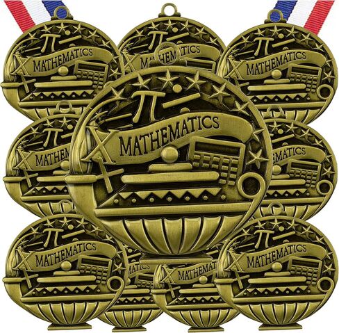 10 Pack Social Studies Gold Medals Trophy Award with Neck Ribbons APMG-778 in Saudi Arabia