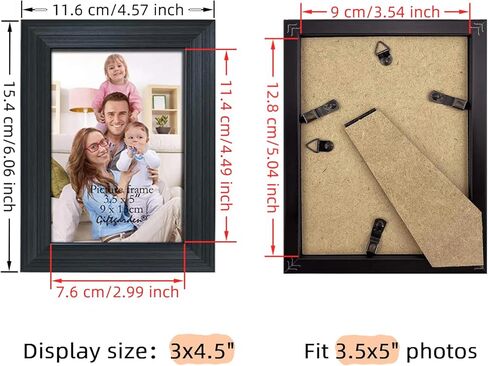 Giftgarden 12 Pack 3.5x5 Picture Frame Black, Multiple 3.5 x 5 Photo Frames Bulk for Tabletop Display or Wall Hanging in Kuwait