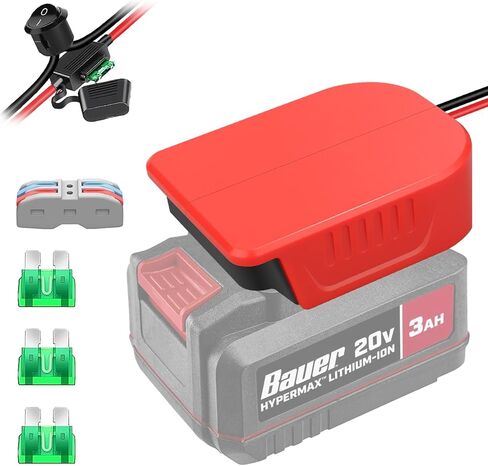 Power Wheel for Kobalt 24V Max Battery Adapter, for Power Wheels DIY Converter Kit with Fuses & 14AWG Wire & Control Switch Use for DIY Ride On Cars, Modified RC Toys, Rc Truck, Robotics in Saudi Arabia