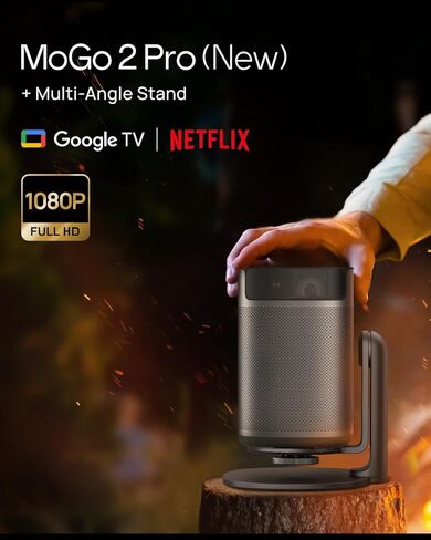 جهاز عرض XGIMI MoGo 2 Pro 1080P محمول مع حامل متعدد الزوايا، واي فاي وبلوتوث، Android TV 11.0، 400 ISO Lumens، ISA 2.0، يدعم 4K، التركيز التلقائي، تجنب الأشياء، وتكيف الشاشة in Kuwait