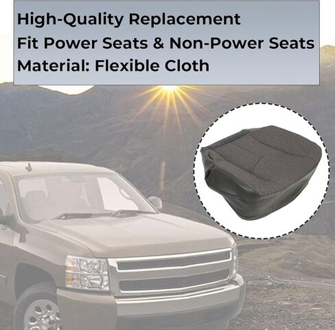 NLQR غطاء مقعد بديل للجانب الأمامي للركاب باللون الرمادي #69C متوافق مع Chevy Silverado WT، شاحنة العمل، كابينة واحدة لسيارة GMC Sierra 2003 2004 2005 2006 2007 in Saudi Arabia