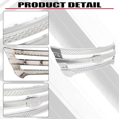 HECASA Front Grille Compatible with 2011-2015 Ford Explorer Grill Trim Grill Insert Black in Saudi Arabia