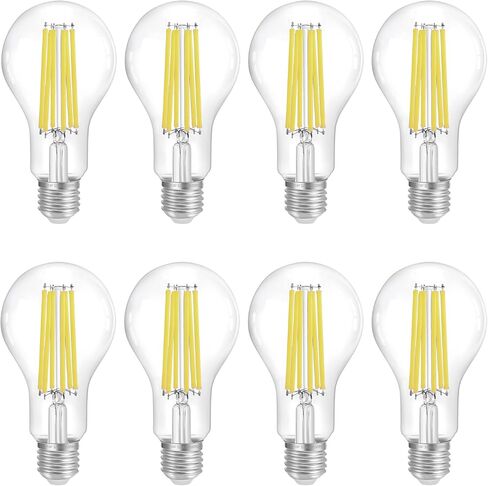 مصابيح إضاءة LED A21 قابلة للتعتيم بقدرة 150 وات من FLSNT، 2650 لومن، كفاءة 18 وات، 3000 ك أبيض دافئ، قاعدة E26، 4 عبوات in Kuwait
