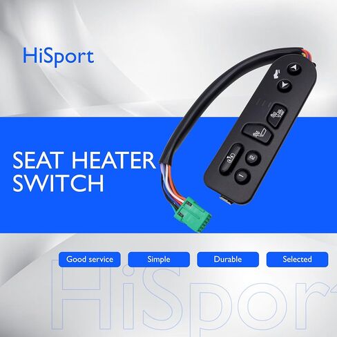 HiSport Driver Side Seat Heater Switch Control with Pedal - Compatible with Cadillac Escalade ESV EXT Chevy Avalanche 1500 2500 Suburban 1500 2500 Tahoe GMC Yukon XL 1500 2500 Replace 15116862 in Saudi Arabia