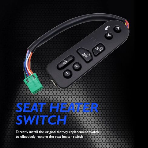 HiSport Driver Side Seat Heater Switch Control with Pedal - Compatible with Cadillac Escalade ESV EXT Chevy Avalanche 1500 2500 Suburban 1500 2500 Tahoe GMC Yukon XL 1500 2500 Replace 15116862 in Saudi Arabia