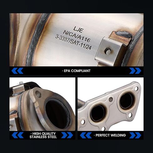 Exhaust Manifold Catalytic Converter Kit Direct-Fit Compatible with Kia Compatible with Hyundai - Accent 2012-2017, Veloster 2012-2017, Soul 2012-2014, Rio 2012-2016 - L4 1.6L (EPA Compliant) in Saudi Arabia