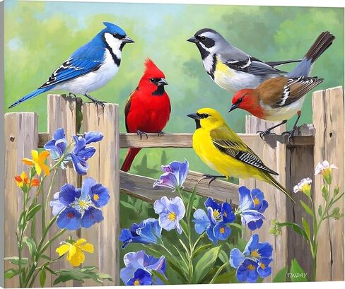 مجموعة الطلاء بالأرقام من TINDAY للبالغين، الطلاء حسب الرقم للبالغين المبتدئين، مجموعة الطلاء الكاردينال حسب الأرقام للبالغين على القماش، لوحة أكريليك، ديكور جدار المنزل، هدية لعيد الميلاد 16 × 20 بوصة in Kuwait