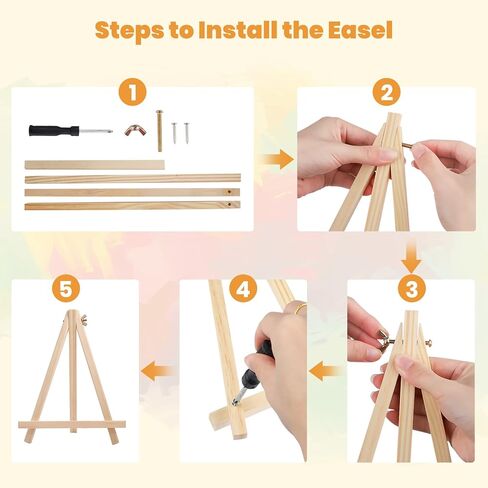 MXJSUA Easter Framed Paint by Numbers for Adults Beginners, Easy Adults' Paint-by-Number Kits on Canvas with Easel, Cute Bunnies Acrylic Number Painting Crafts Kits Gifts for Home Decor, 8x12inch in Saudi Arabia