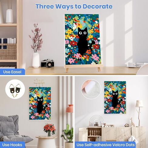MXJSUA Easter Framed Paint by Numbers for Adults Beginners, Easy Adults' Paint-by-Number Kits on Canvas with Easel, Cute Bunnies Acrylic Number Painting Crafts Kits Gifts for Home Decor, 8x12inch in Saudi Arabia
