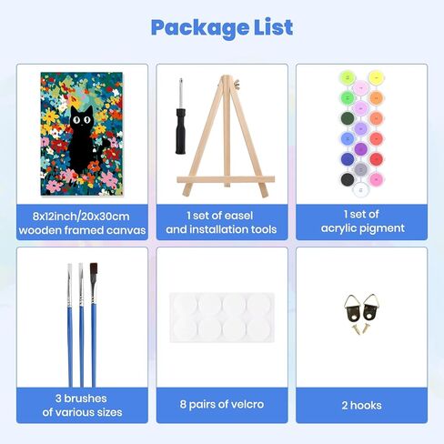 MXJSUA Easter Framed Paint by Numbers for Adults Beginners, Easy Adults' Paint-by-Number Kits on Canvas with Easel, Cute Bunnies Acrylic Number Painting Crafts Kits Gifts for Home Decor, 8x12inch in Saudi Arabia