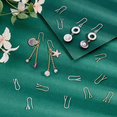 UNICRAFTALE 20Pcs 2 Colors 24K Gold Plated Earring Hooks with Ice Pick Pinch Bails 925 Sterling Silver Earring Hooks French Ear Wires with Pendant Clasp for DIY Jewelry Earrings Making in Saudi Arabia