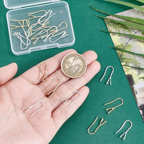 UNICRAFTALE 20Pcs 2 Colors 24K Gold Plated Earring Hooks with Ice Pick Pinch Bails 925 Sterling Silver Earring Hooks French Ear Wires with Pendant Clasp for DIY Jewelry Earrings Making in Saudi Arabia