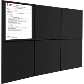 Large Bulletin Cork Boards for Walls 36" x 48", Black Bulletin Board for Office, 12 Pack Cork Felt Boards Tiles for Classroom Decor, Pin Board with Pushpins, Office Essentials in Saudi Arabia