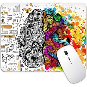 Mouse Pad, White & Gold Mandala Pattern Rectangular Mouse Mat, Non-Slip Rubber Mousepad Suitable for Girls and Ladies Computer Laptop Office, The Best Gift, 9.5 X 7.9 Inch, White & Gold Print in Kuwait