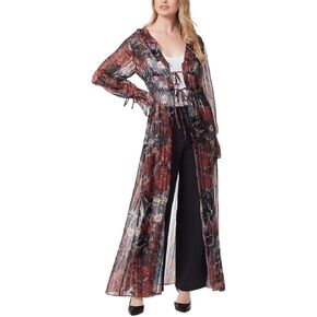 جيسيكا سيمبسون غايا شيفون معدني كيمونو أسود S in Kuwait