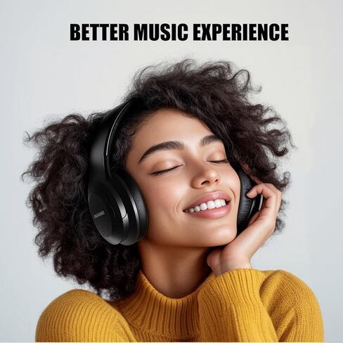 Active Noise Cancelling Headphones, Over Ear Headphones Wireless Bluetooth with Mic, 80H Playtime Bluetooth Headphones, Deep Bass Lightweight Comfortable Wireless Headphones for Travel, Home Office in Saudi Arabia