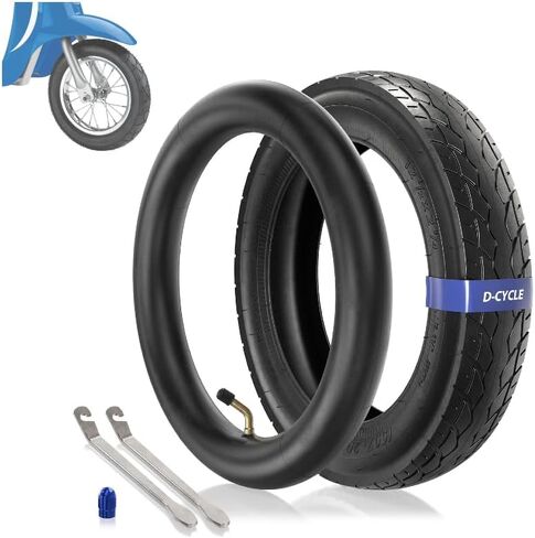 Heavy Duty 12.5x2.25 (12-1/2 x2-1/4) Tire & Inner Tube Set with Angled Valve Stem for Electric Scooters Razor Pocket Mod Currie Schwinn GT IZIP eZip in Kuwait