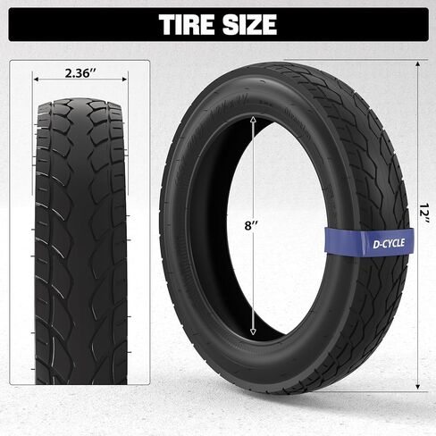 Heavy Duty 12.5x2.25 (12-1/2 x2-1/4) Tire & Inner Tube Set with Angled Valve Stem for Electric Scooters Razor Pocket Mod Currie Schwinn GT IZIP eZip in Kuwait