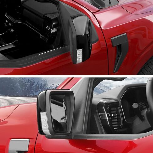 أغطية مرآة جانبية للباب من CheroCar مع فتحة إشارة الانعطاف متوافقة مع ملحقات بيك اب 2021-2024 2025 Ford F150 F-150 وزخارف أغطية مرآة الرؤية الجانبية اليسرى in Saudi Arabia