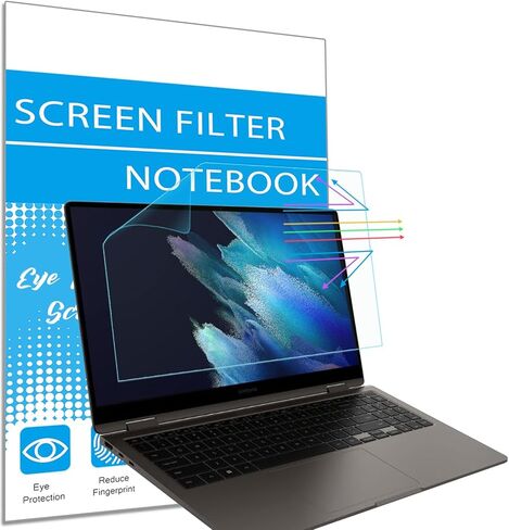 واقي شاشة مضاد للضوء الأزرق من i-Tensodo لجهاز كمبيوتر محمول Samsung Galaxy Book4 / Book3 /Book2 Pro 360 مقاس 15.6 بوصة، 2 في 1، حجب الضوء الأزرق وفلتر شاشة مضاد للتوهج in Saudi Arabia