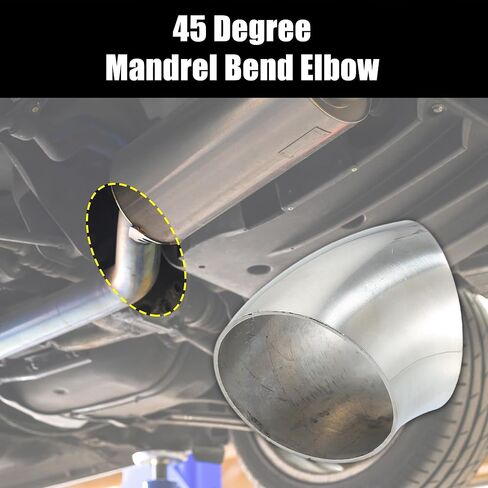 X AUTOHAUX OD 1.5" 45 Degree Mandrel Bend Exhaust Elbow Pipe SS304 Stainless Steel Bend Tube 20GA /.036" Wall Thickness Exhaust Piping for Car Exhaust Pipe Elbow Modified 1pcs in Saudi Arabia