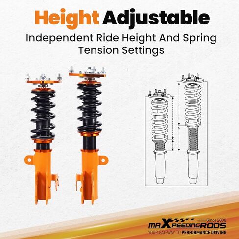 maXpeedingrods Coilovers for Scion TC 2011-2016, Height Adjustable Coilovers Suspension Kit Strut, Preset Damping Shock Absorber Struts, Lowering Kits Gold in Saudi Arabia